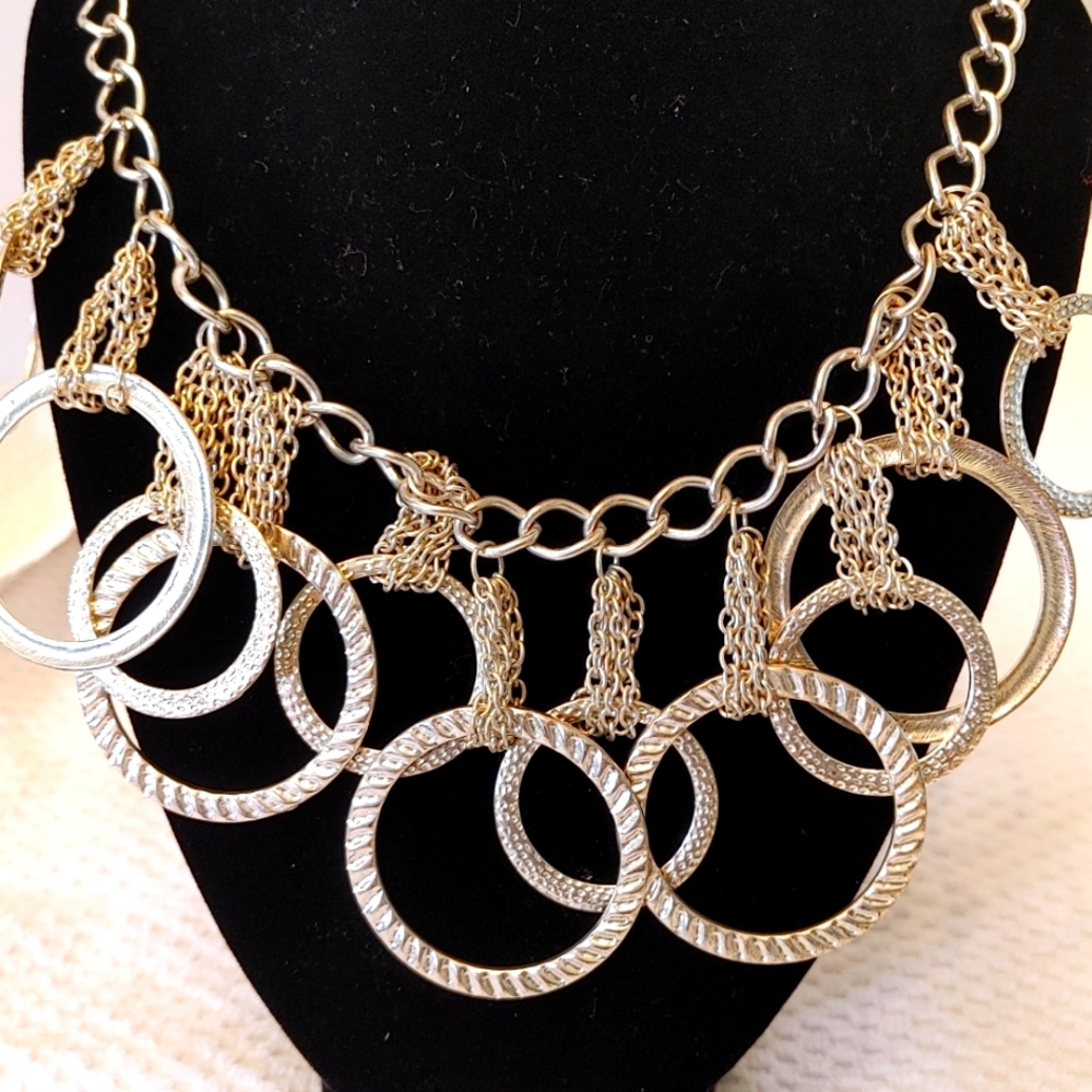 Boho Silvertone Necklace